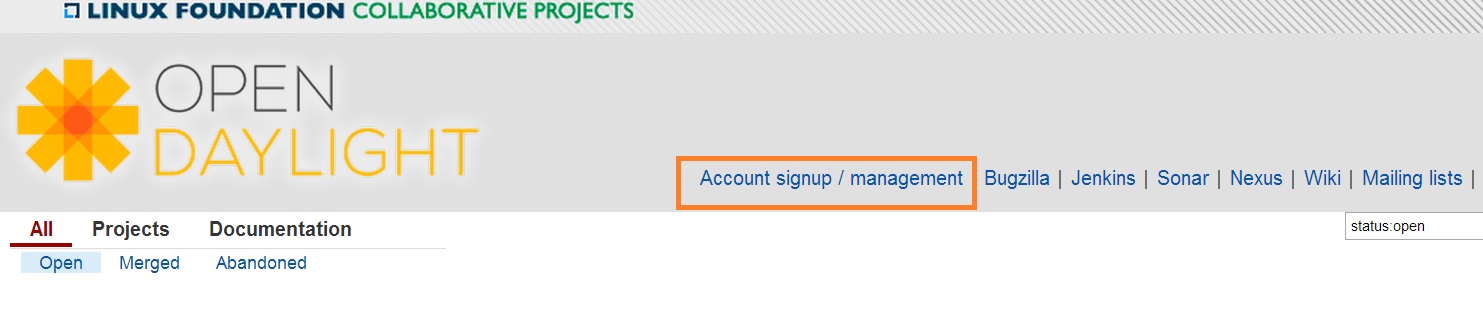 Gerrit Account signup/management link