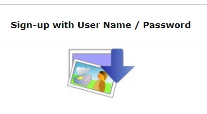 Sign-up with User Name/Password Image
