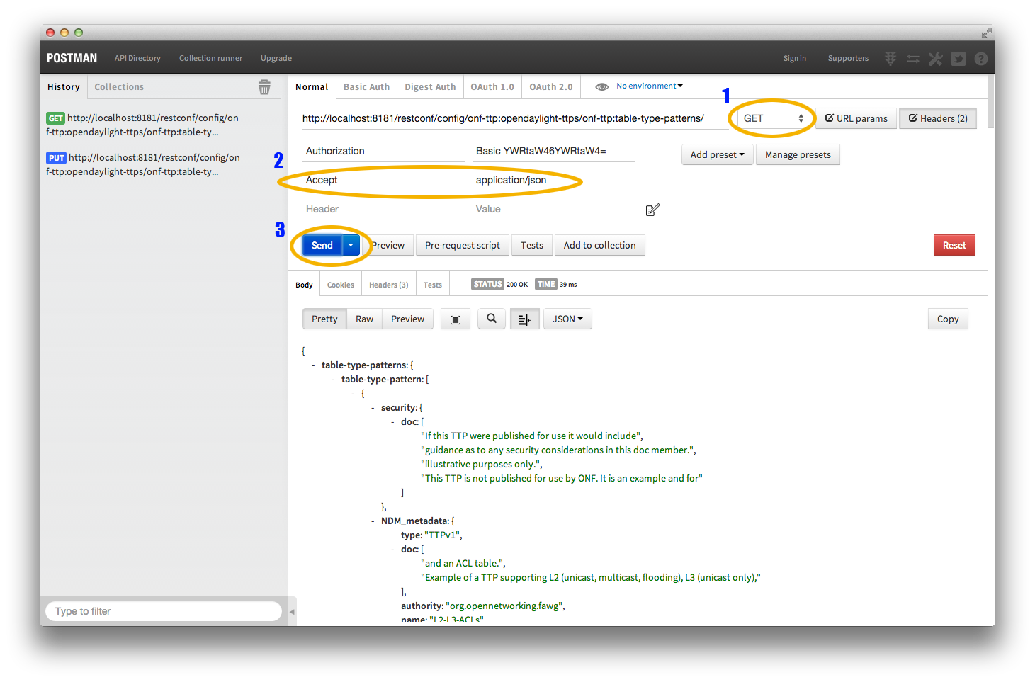 Retrieving the TTP as json via a GET