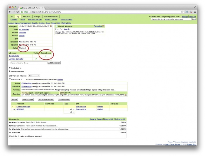Gerritt Code Merge Sample