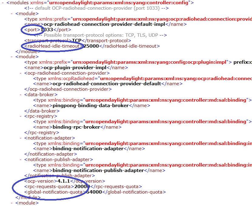 OCP plugin configuration